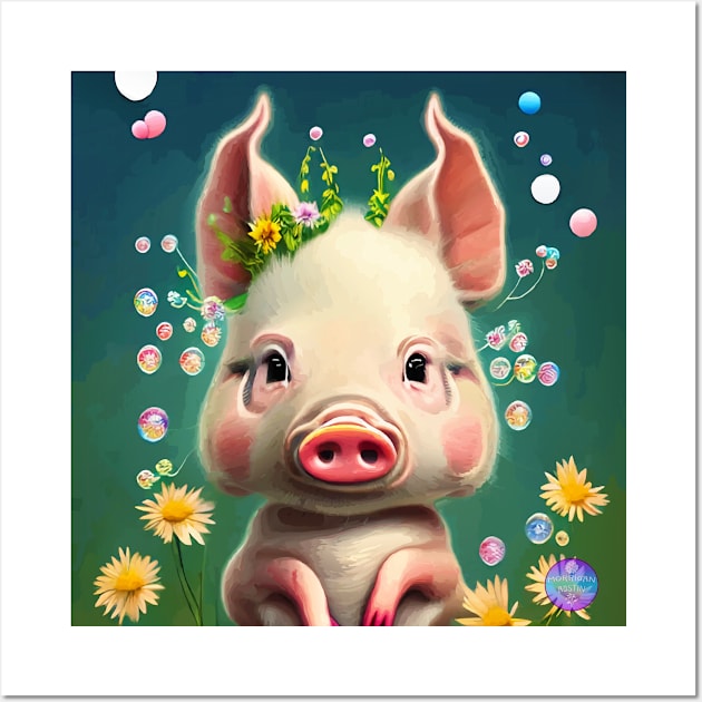 Cute Piggy Wall Art by Morrigan Austin